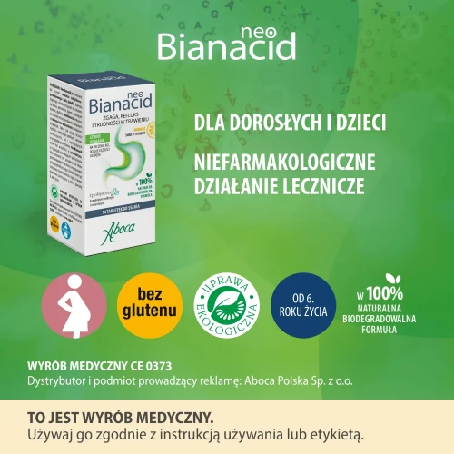 Aboca NeoBianacid smak cytrynowy, 14 tabletek do ssania - Naturalny preparat, łagodzi objawy refluksu i zgagi - 5