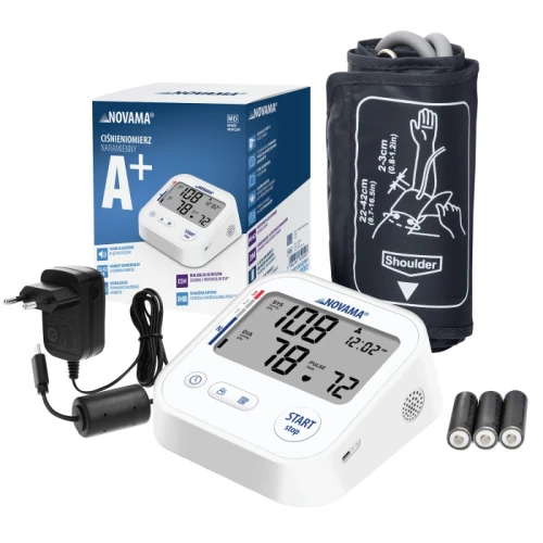 Novama White A+ Ciśnieniomierz naramienny, 1 sztuka - Z funkcją wykrywania arytmii - 1