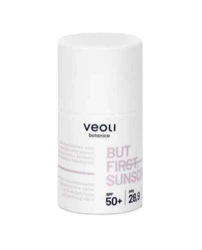 Veoli Botanica But First Sunscreen Krem przeciw fotostarzeniu SPF 50+, 50 ml - Doskonała ochrona przed szkodliwym promieniowaniem UVA - 1
