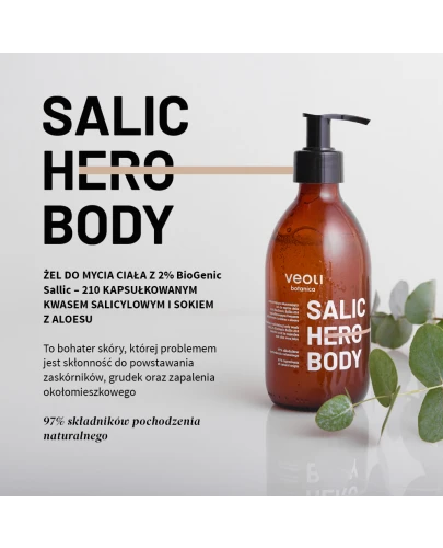 Veoli Botanica Salic Hero Body Żel do mycia ciała, 280 ml - O działaniu oczyszczająco-złuszczającym - 2