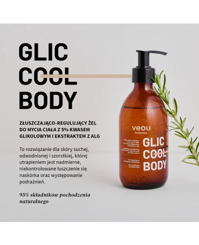 Veoli Botanica Glic Cool Body Żel do mycia ciała, 280 ml - Który dogłębnie i dokładnie oczyszcza skórę  - 3