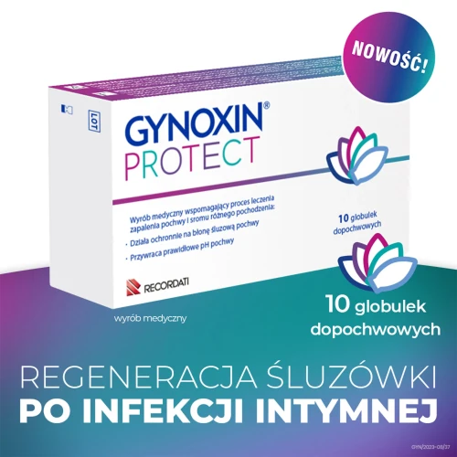 Gynoxin Protect, 10 globulek dopochwowych - Wpomagają leczenie infekcji intymnych - 1