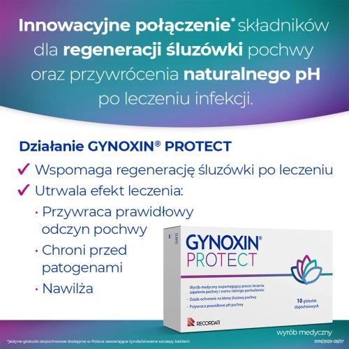 Gynoxin Protect, 10 globulek dopochwowych - Wpomagają leczenie infekcji intymnych - 2