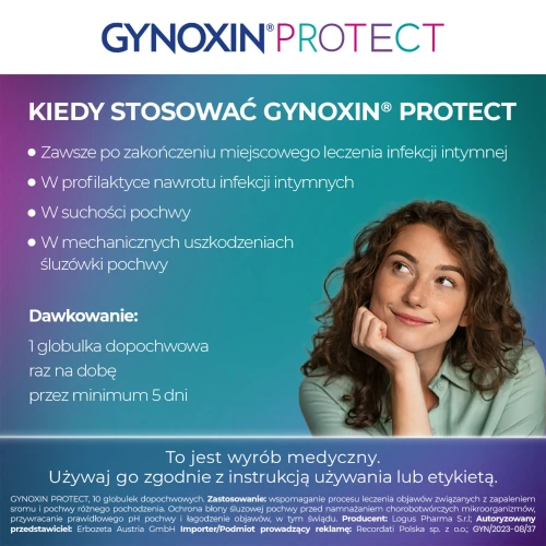 Gynoxin Protect, 10 globulek dopochwowych - Wpomagają leczenie infekcji intymnych - 5