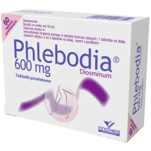 Phlebodia 600 mg 60 tabletek - Z diosminą, która mniejsza podatność na pękanie małych naczyń krwionośnych - 2