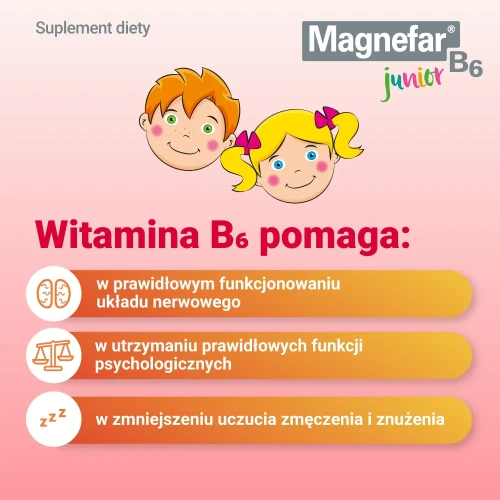 Magnefar B6 Junior, płyn 120 ml - Suplement diety w płynie o smaku malinowym z magnezem oraz witaminą B6 - 3