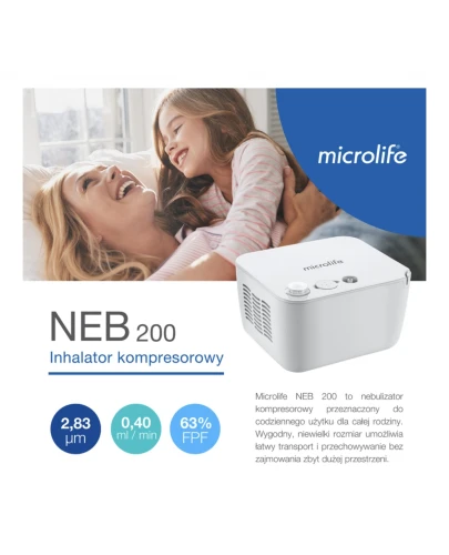 Microlife NEB 200 Inhalator kompresorowy, 1 sztuka - Szybka i wygodna nebulizacja - 3