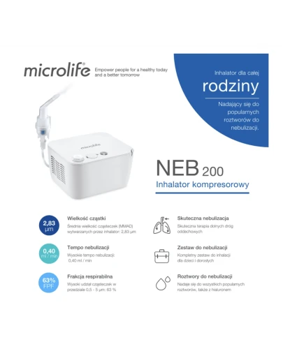 Microlife NEB 200 Inhalator kompresorowy, 1 sztuka - Szybka i wygodna nebulizacja - 4