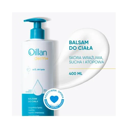 Oillan Derm+ Balsam do ciała, 400 ml - Dla skóry suchej i wrażliwej - 1