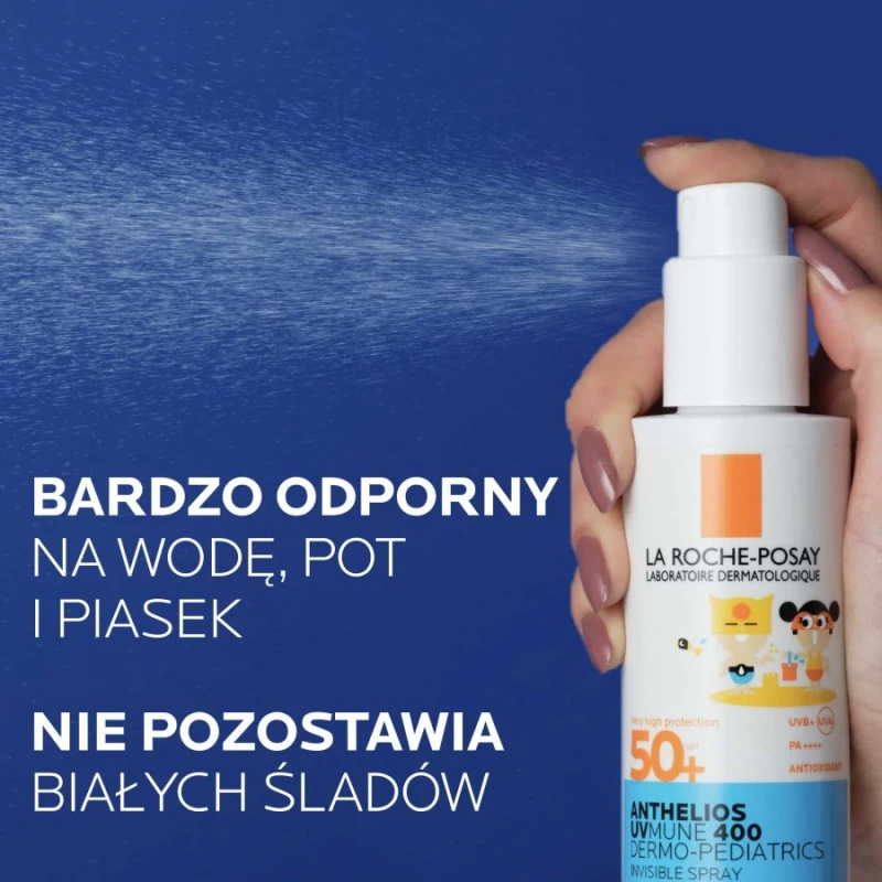 La Roche-Posay Anthelios UVMune Dermo-Pediatrics Spray SPF 50+, 200 ml - Wodoodporna formuła do skóry reaktywnej na słońce - 4