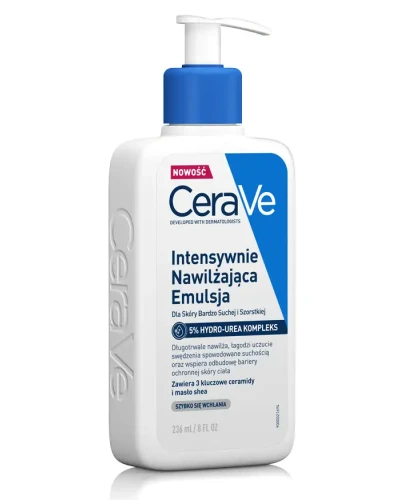 CeraVe Intensywnie nawilżająca emulsja z 5% kompleksem Hydro-Urea, 236 ml - Wspiera odbudowę bariery ochronnej skóry - 1
