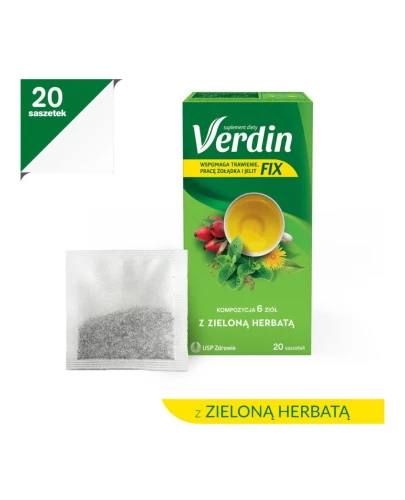 Verdin Fix z zieloną herbatą, 20 saszetek - Wsparcie dla układu pokarmowego - 1