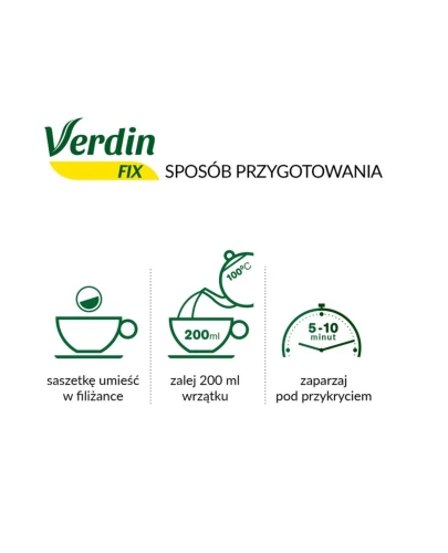 Verdin Fix z zieloną herbatą, 20 saszetek - Wsparcie dla układu pokarmowego - 2