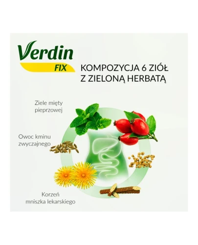 Verdin Fix z zieloną herbatą, 20 saszetek - Wsparcie dla układu pokarmowego - 3
