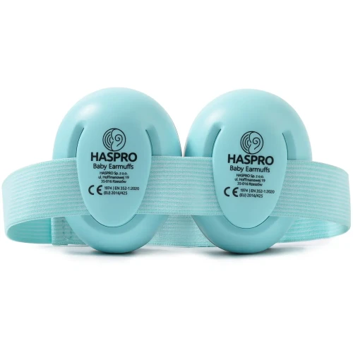 Haspro Baby Earmuffs Mint Nauszniki dla dzieci, 1 sztuka - Nauszniki przeciwhałasowe dla niemowląt i małych dzieci - 1