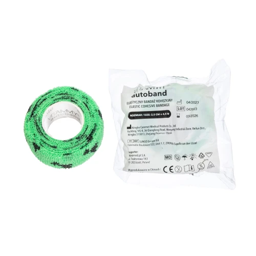 Vitammy Autoband, elastyczny bandaż kohezyjny, dinozaury, 2,5 cm x 4,5 m 1 sztuka - Może być stosowany jako bandaż uciskowy i ochronny - 2