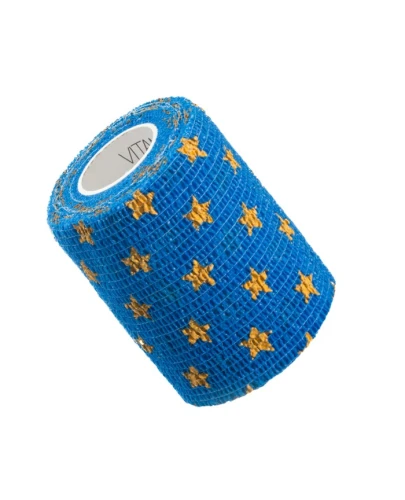 Vitammy Autoband Elastyczny bandaż kohezyjny gwiazdki 7,5 cm x 4,5 m, 1 sztuka - Stylowy wzór w gwiazdki, dla dzieci i dorosłych - 1