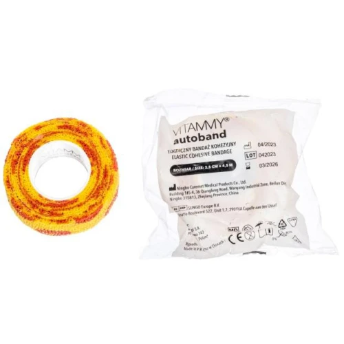 Vitammy Autoband, elastyczny bandaż kohezyjny, błyskawice, 2,5 cm x 4,5 m 1 sztuka - Do codziennego użytku, odporny na wodę i pot - 2