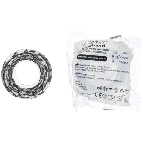 Vitammy Autoband, elastyczny bandaż kohezyjny, moro, 2,5 cm x 4,5 m 1 sztuka - Przeznaczony do mocowania opatrunków - 2