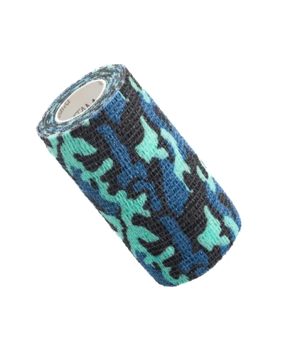 Vitammy Autoband Elastyczny bandaż kohezyjny niebieskie moro 10 cm x 4,5 m, 1 sztuka - Dedykowany do mocowania opatrunków - 1