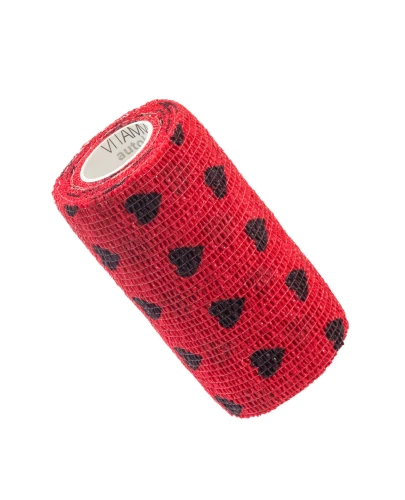 Vitammy Autoband Elastyczny bandaż kohezyjny serduszka czarne 10 cm x 4,5 m, 1 sztuka - Do mocowania opatrunków - 1