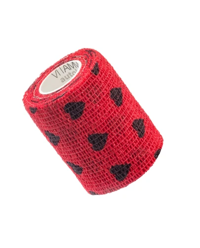 Vitammy Autoband Elastyczny bandaż kohezyjny serduszka czarne 7,5 cm x 4,5 m, 1 sztuka - Przeznaczony do mocowania opatrunków - 1