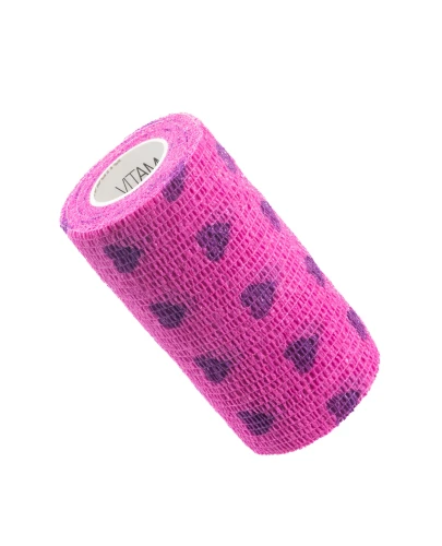 Vitammy Autoband Elastyczny bandaż kohezyjny serduszka fioletowe 10 cm x 4,5 m, 1 sztuka - Do mocowania opatrunków - 1