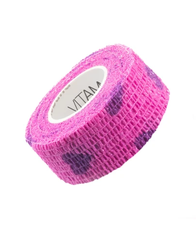 Vitammy Autoband, elastyczny bandaż kohezyjny, serduszka fioletowe, 2,5 cm x 4,5 m 1 sztuka - Dedykowany do mocowania opatrunków - 1