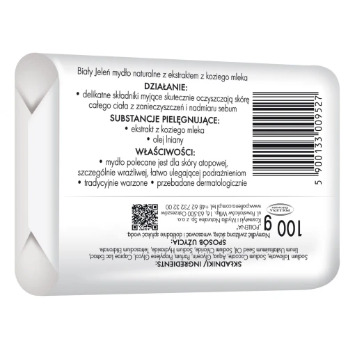 Biały Jeleń Mydło naturalne Kozie Mleko, 100 g - Nawilżenie i ochrona w zgodzie z naturą - 1