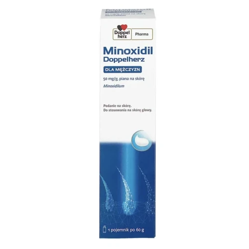 Minoxidil Doppelherz dla mężczyzn Piana na skórę, 60 g - Powoduje odrost włosów i hamuje ich wypadanie - 1