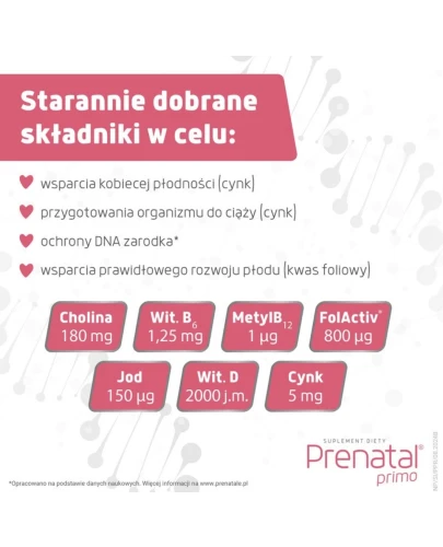 Prenatal Primo kapsułki, 30 sztuk - Dedykowane kobietom planującym ciążę - 3