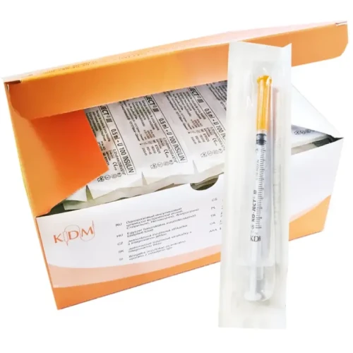 Strzykawka insulinowa 1ml KD-Ject III U-100 z igłą wtopioną G30 0,3 x 12,7 mm, 1 sztuka - Czytelna skala ułatwiająca precyzyjne dawkowanie - 1