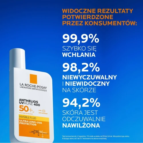 La Roche-Posay Anthelios UVMune 400 Fluid SPF 50+, 50 ml - Ochrona przeciwsłoneczna - 5