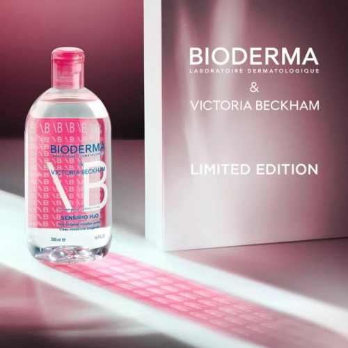 Bioderma Sensibio H2O Woda micelarna, 500 ml - Edycja Limitowana zaprojektowana przez Victoria Beckham - 1