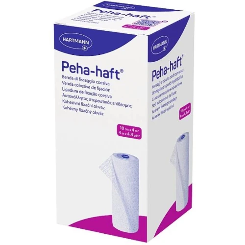 Peha-Haft bandaż kohezyjny, 10 cm x 4 m, 1 sztuka -  Do mocowania wszelkiego rodzaju kompresów i opatrunków - 1