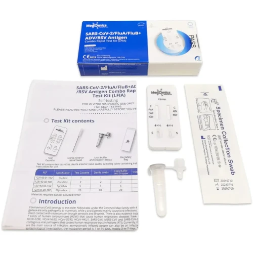 Medomics Combo Test Sars-CoV-2/FluA/FluB+/ADV/RSV Antigen, 1 sztuka - Do samokontroli w warunkach domowych - 2