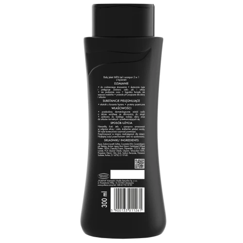 Biały Jeleń Żel-szampon 2w1 z łopianem dla mężczyzn, 300 ml - Z łopianem, do codziennej pielęgnacji - 1