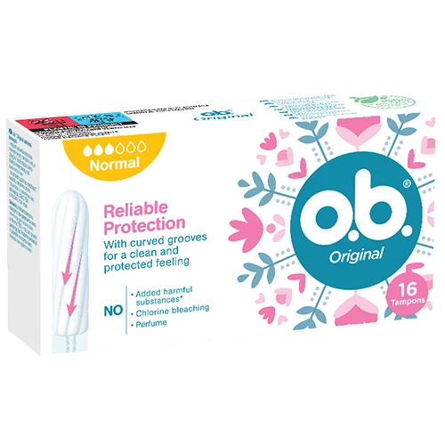 O.B. Original Normal,  16 tamponów - Zapewnia niezawodną ochronę przy  średnim i obfitym krwawieniu  - 1
