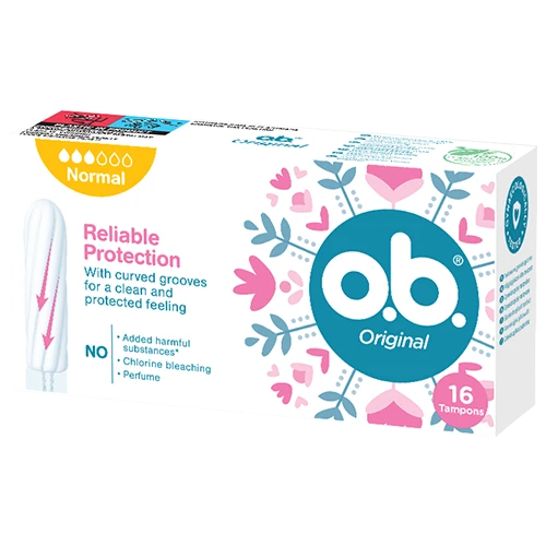 O.B. Original Normal,  16 tamponów - Zapewnia niezawodną ochronę przy  średnim i obfitym krwawieniu  - 2