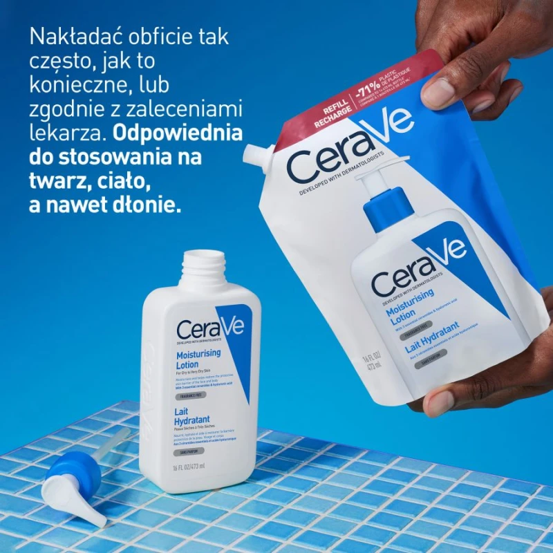 CeraVe Nawilżająca emulsja do mycia, dla skóry suchej i bardzo suchej - refill, 473 ml - Do codziennej pielęgnacji skóry twarzy i ciała - 4
