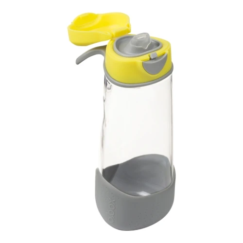 B.box Sportowa butelka tritanowa Lemon Sherbet, 600 ml - Z silikonowym ustnikiem i praktyczną rączką - 1