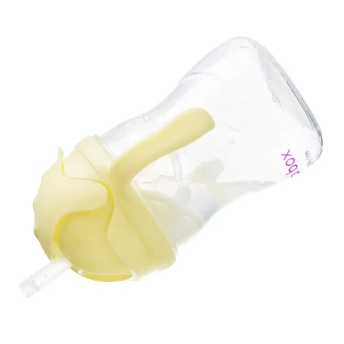 B.box Bidon ze słomką Banana Split, 240 ml - Do nauki samodzielnego picia bez ryzyka rozlewania - 1