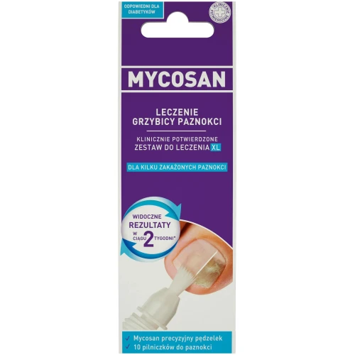 Mycosan XL, zestaw do leczenia grzybicy paznokci, 10 ml - Odpowiedni dla diabetyków i dzieci powyżej 4. roku życia - 1