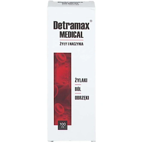 Detramax Medical Żyły i Naczynia, żel 100 ml - Do delikatnego masażu i stymulacji układu limfatycznego i naczyniowego - 1