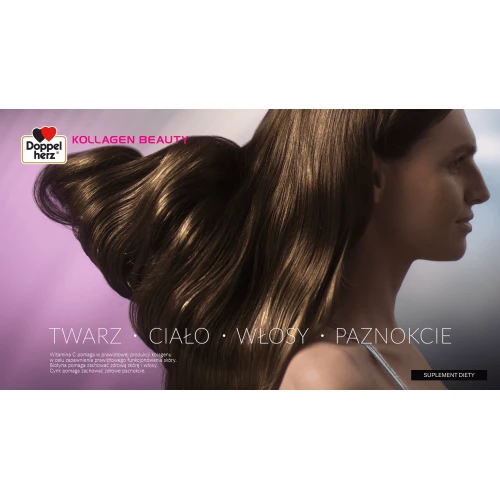 Doppelherz System Kollagen Beauty smak malina i jagoda, 30 ampułek - Formuła kolagenowa dla jędrnej skóry i mocnych paznokci - 2
