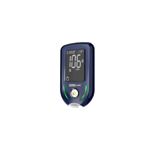 Diagnostic Gold Care Zestaw do pomiaru poziomu glukozy we krwi, 1 opakowanie - Glukonetr z funkcją Bluetooth - 1