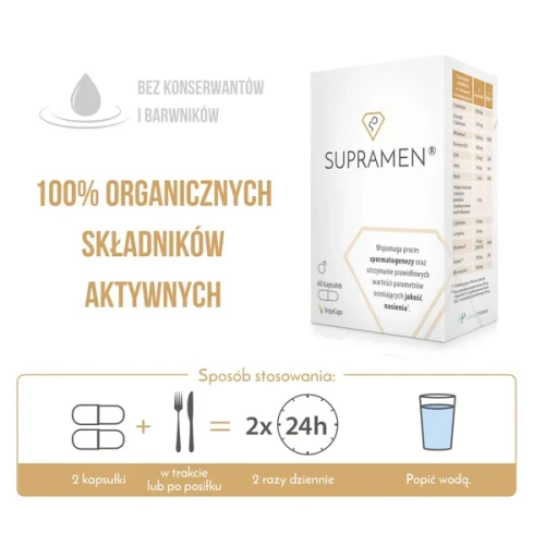 Supramen, 120 kapsułek - Podwójne źródło L-karnityny, oprawia jakość nasienia - 2