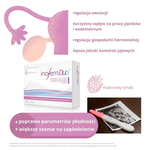 Inofem Duo, 24 tabletki - O smaku malinowym z inozytolem i kwasem foliowym - 2