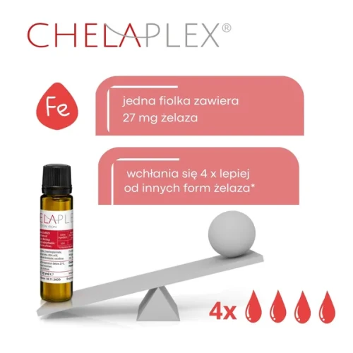 Chelaplex, 10 ml x 20 fiolek - Uzupełnia niedobory żelaza - 4