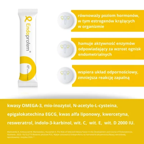 Endoprofem, 30 saszetek + 30 kapsułek - Umożliwia odbudowę flory jelit, u kobiet z endometriozą - 4